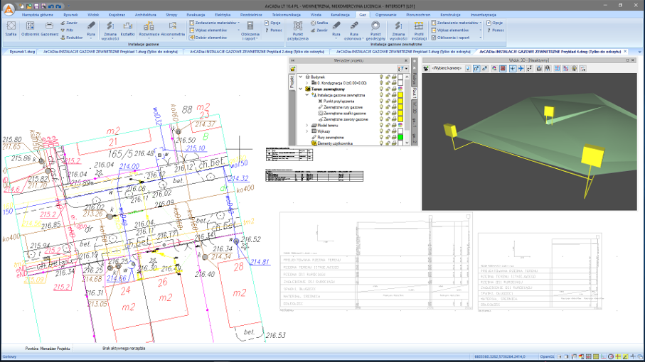 ArCADia-INSTALACJE GAZOWE ZEWNĘTRZNE | INTERsoft program CAD